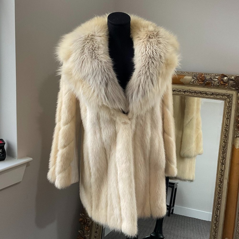 Vintage Cream Fur Coat by Vintage